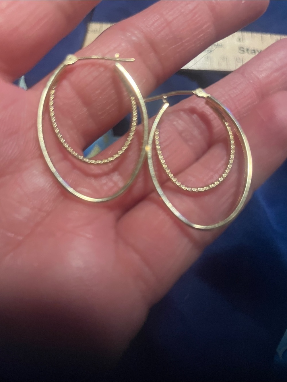 14 K Gold Double Hoop Earrings